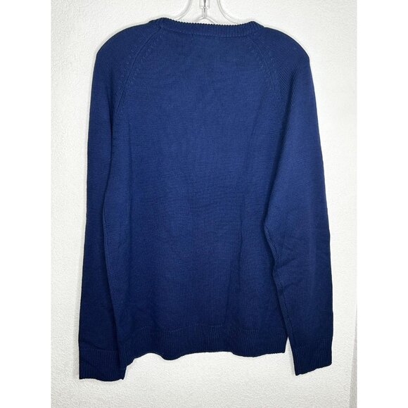 Hillflint Sweater Mens L Navy Merino Wool Collegiate V Letter Virginia State - Picture 2 of 13